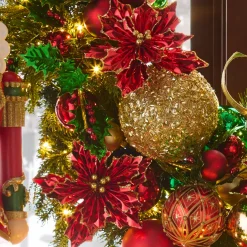 Raz Imports Raz 24" Red Foil Poinsettia Stem Christmas Tree Pick F4502415