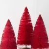 Raz Imports Raz 14" Red Glittered Bottle Brush Trees Christmas Decoration 4546025 Discount