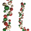 Raz Imports Raz 4' Red, Gold, and Green Ball Christmas Garland G3832768 Hot