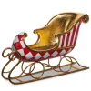 Raz Imports Raz 14.5" Red, Gold, and White Patterned Sleigh Christmas Decoration 4511708 Sale