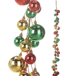 Raz Imports Raz 4' Red, Green, and Gold Ball Garland G4316250 Best
