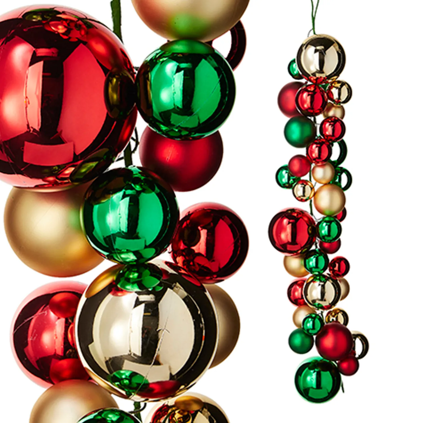 Raz Imports Raz 4' Red, Green, and Gold Ball Ornament Christmas Garland G4232726 Discount