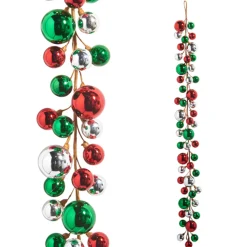 Raz Imports Raz 4' Red, Green, and Silver Plastic Ball Christmas Garland G4416412 Outlet