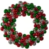 Raz Imports Raz 24" Red, Green, and Silver Ball Ornament Christmas Wreath W4416411 Discount