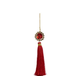 Raz Imports Raz 7.5" Red or Green Jeweled Ball Tassel Christmas Ornament 4427324 Online