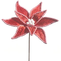 Raz Imports Raz 23" Red Velvet Poinsettia Christmas Tree Pick F4341730 Clearance