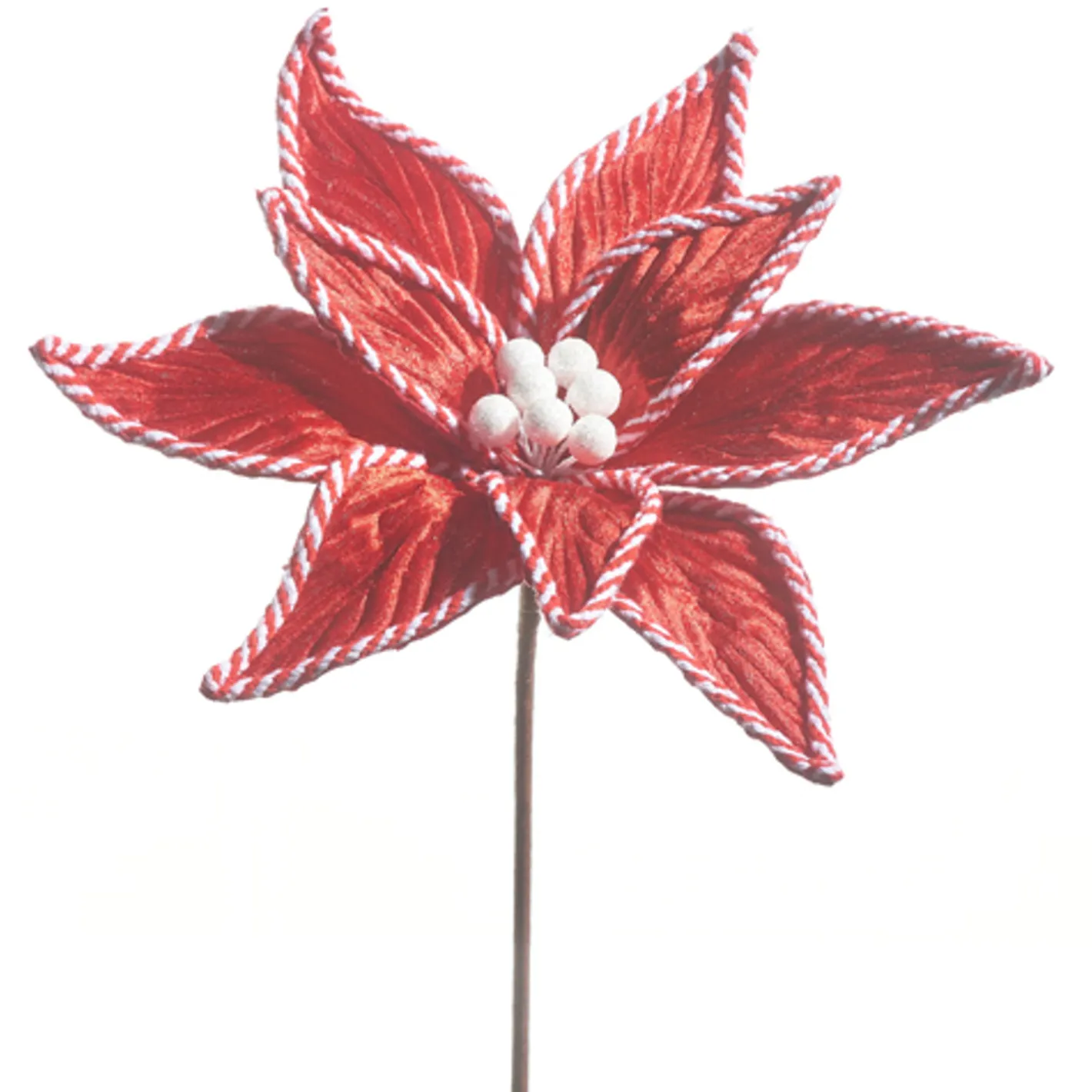 Raz Imports Raz 23" Red Velvet Poinsettia Christmas Tree Pick F4341730 Clearance