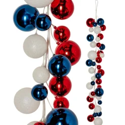 Raz Imports Raz 4' Red, White, and Blue Ball Garland G4532752