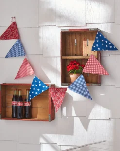 Raz Imports Raz 5.5' Red, White, and Blue Pennant Garland G4516132 Sale