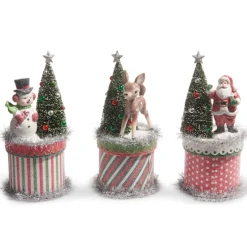 Raz Imports Raz 10" Retro Christmas Friends on Box Decoration 4416193 Hot