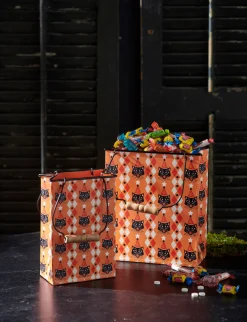 Raz Imports Raz 10" Retro Party Cat Bag Metal Container Halloween Decoration Set 2 4411222 Outlet