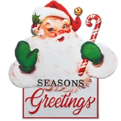 Raz Imports Raz 25.25" Retro Santa Metal Christmas Sign 4457275 New