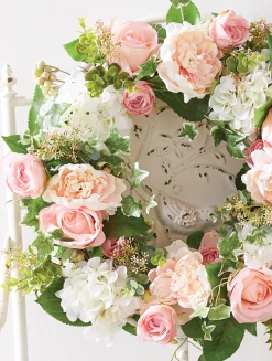 Raz Imports Raz 24" Rose and Hydrangea Easter Wreath W4202061