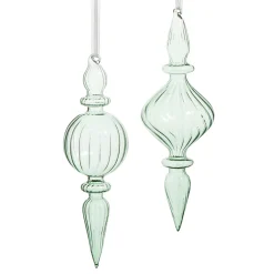 Raz Imports Raz 9.5" Sage Clear Glass Finial Christmas Ornament 4522911 Best