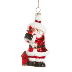 Raz Imports Raz 4" Santa Holding Cardinal Glass Christmas Ornament 4524940 Outlet