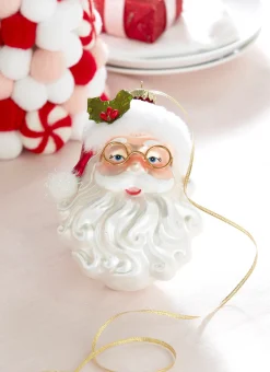 Raz Imports Raz 6.5" Santa with Glasses Glass Christmas Ornament 4352897 Discount
