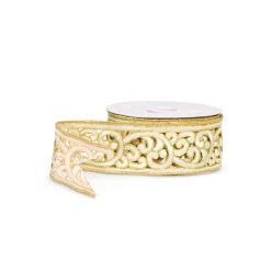 Raz Imports Raz 2.5" Scroll Lace Wired Christmas Ribbon R4571873 Discount