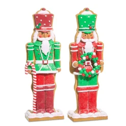 Raz Imports Raz 12" Set of 2 Christmas Gingerbread Nutcracker Christmas Decoration 4516439