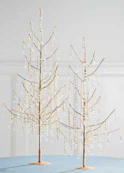 Raz Imports Raz 29.5" Set of 2 Dripping Pearl Trees Christmas Decoration 4517612