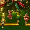 Raz Imports Raz 6" Set of 2 Green Fairground Finial Glass Christmas Ornament 4524846 Online