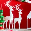 Raz Imports Raz 16.75" Set of 2 High Shine White Deer Christmas Figure 4512217