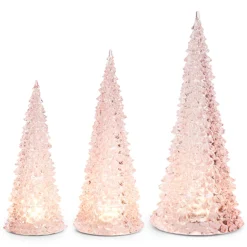 Raz Imports Raz 15.5" Set of 3 Lighted Pink Christmas Trees 4416231