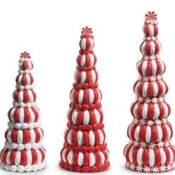 Raz Imports Raz 14.5" Set of 3 Peppermint Candy Trees Christmas Decoration 4516467 Clearance