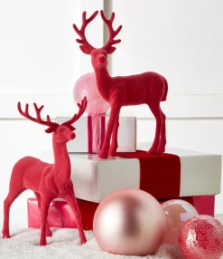 Raz Imports Raz 12.5" Set of 2 Pink Velvet Reindeer Christmas Decoration 4402407 Outlet