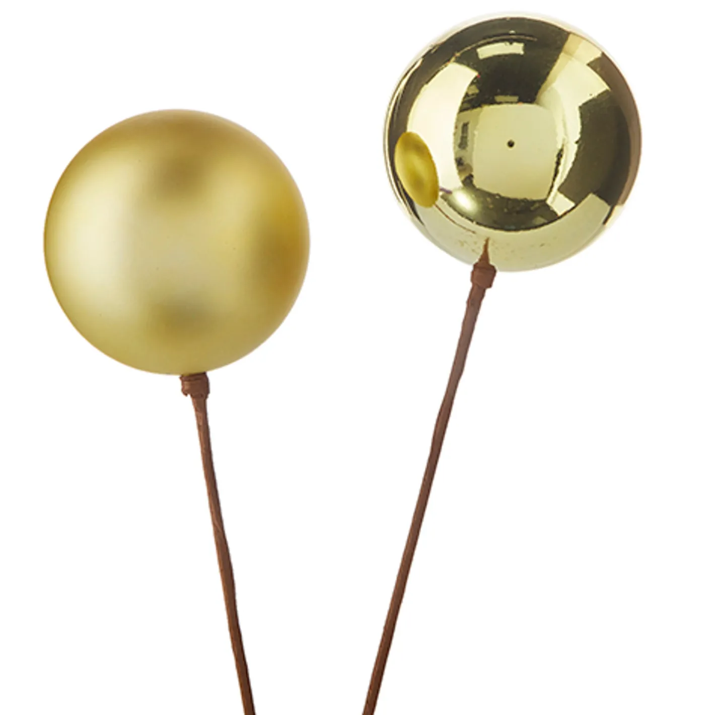 Raz Imports Raz 12" Set of 2 Red, Gold, Silver or Green Ball Ornament Christmas Tree Pick New