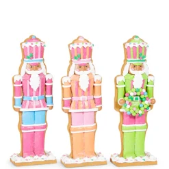 Raz Imports Raz 12" Set of 3 Vivid Jolly Gingerbread Nutcracker Christmas Figures 4516606 Sale