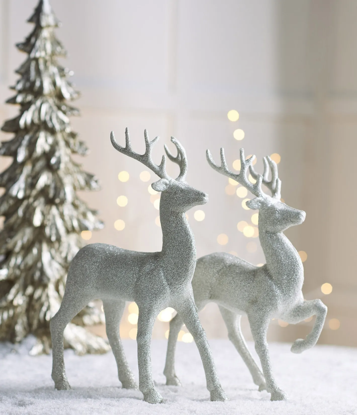 Raz Imports Raz 12.75" Set of 2 White Glittered Deer Christmas Figures 3100812 Online