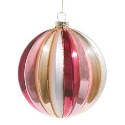 Raz Imports Raz 5" Shades of Pink Ribbed Ball Glass Christmas Ornament 4524901 Discount