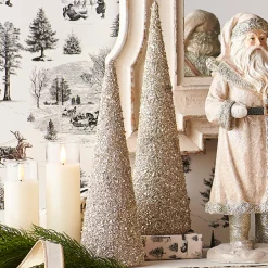 Raz Imports Raz 13.75" Silver Glitter Cone Tree Christmas Decoration 4523138 Sale