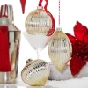 Raz Imports Raz 4" Silver Glitter Ribbed Glass Christmas Ornament 4322885 Clearance
