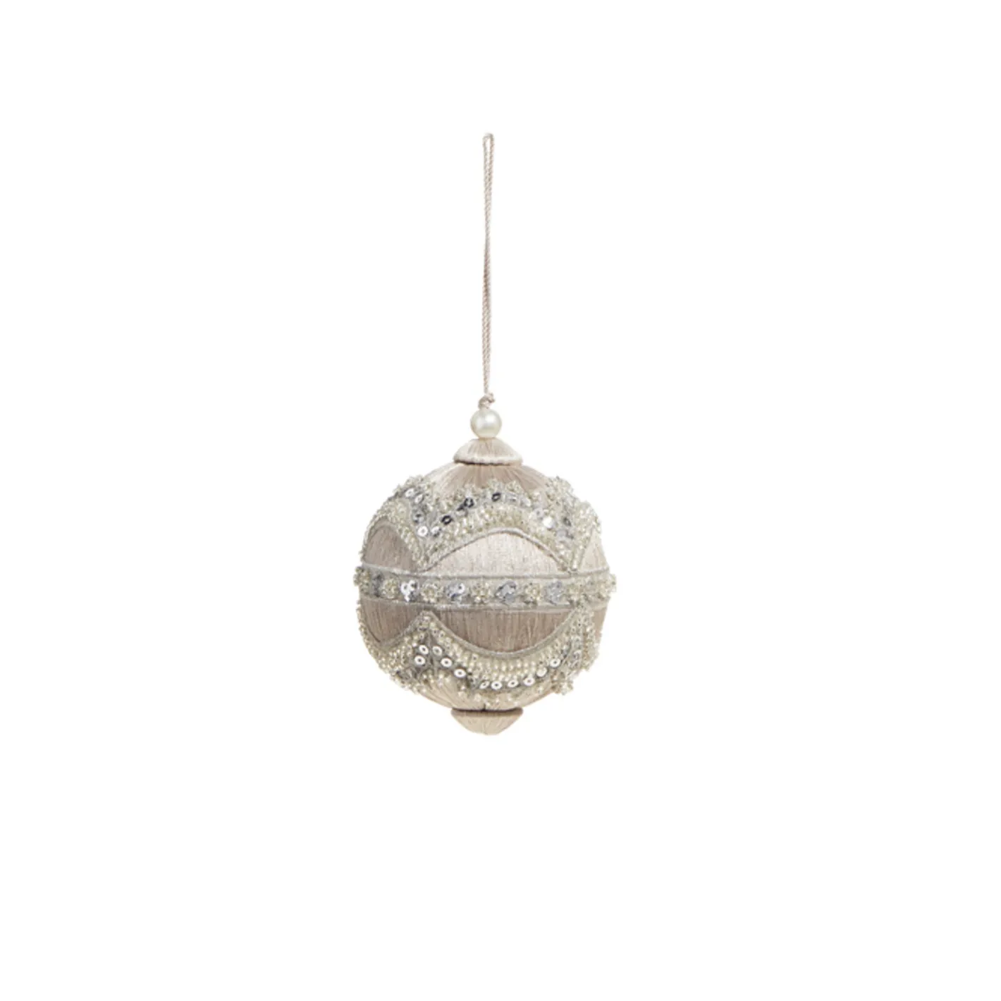Raz Imports Raz 4" Silver or Ivory Jewel and Wrapped Thread Ball Christmas Ornament 4327325 Hot