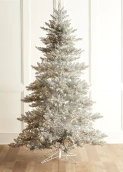 Raz Imports Raz 7.5' Silver Tinsel LED Lighted Christmas Tree T4509650 Clearance