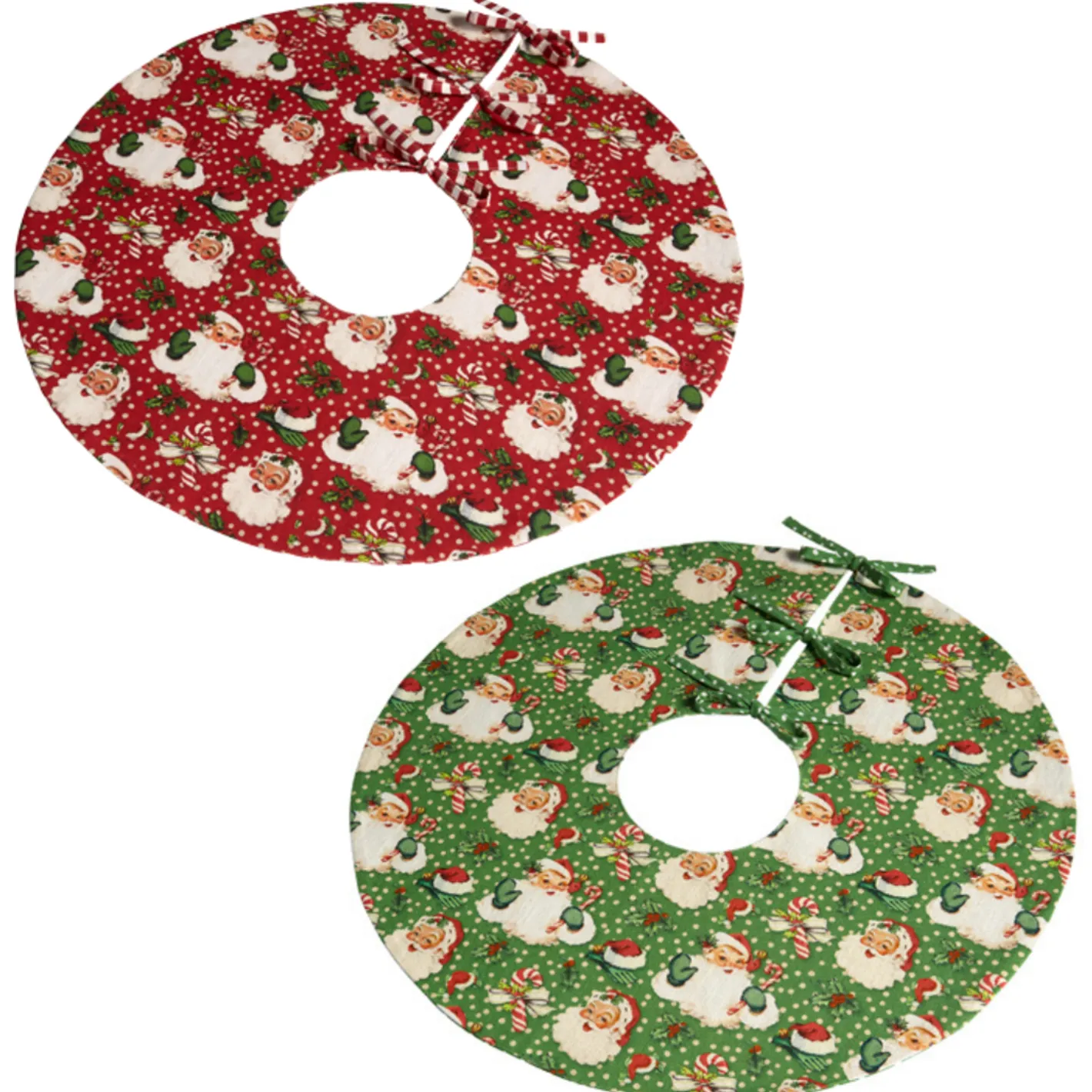 Raz Imports Raz 24" Small Red or Green Retro Santa Christmas Tree Skirt Sale