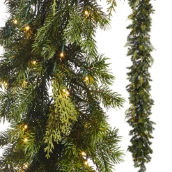 Raz Imports Raz 9' Snake Light Green Mixed Real Feel Cedar and Pine Christmas Garland G3952039 Clearance