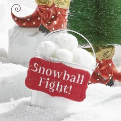 Raz Imports Raz 6.5" Snowball Fight Bucket Christmas Ornament 4216350 Discount