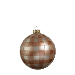 Raz Imports Raz 5" Tan Gingham Glass Christmas Ornament 4424580 Outlet