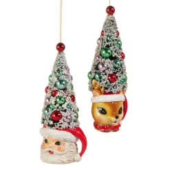 Raz Imports Raz 6" Tree In Santa or Reindeer Mug Christmas Ornament 4520098 Outlet