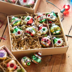 Raz Imports Raz 3.25" Vintage Glass Christmas Ornament Set Box of 12 4320850 Clearance