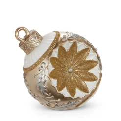 Raz Imports Raz 10" Vintage Gold and Silver Ornament Christmas Decor 4530500 Sale