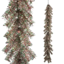 Raz Imports Raz 6' Vintage Inspired Multicolor Tinsel Christmas Garland G4402277 Sale