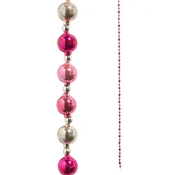 Raz Imports Raz 6' Vintage Pink and Silver Ball Ornament Christmas Tree Garland G4419031 Sale