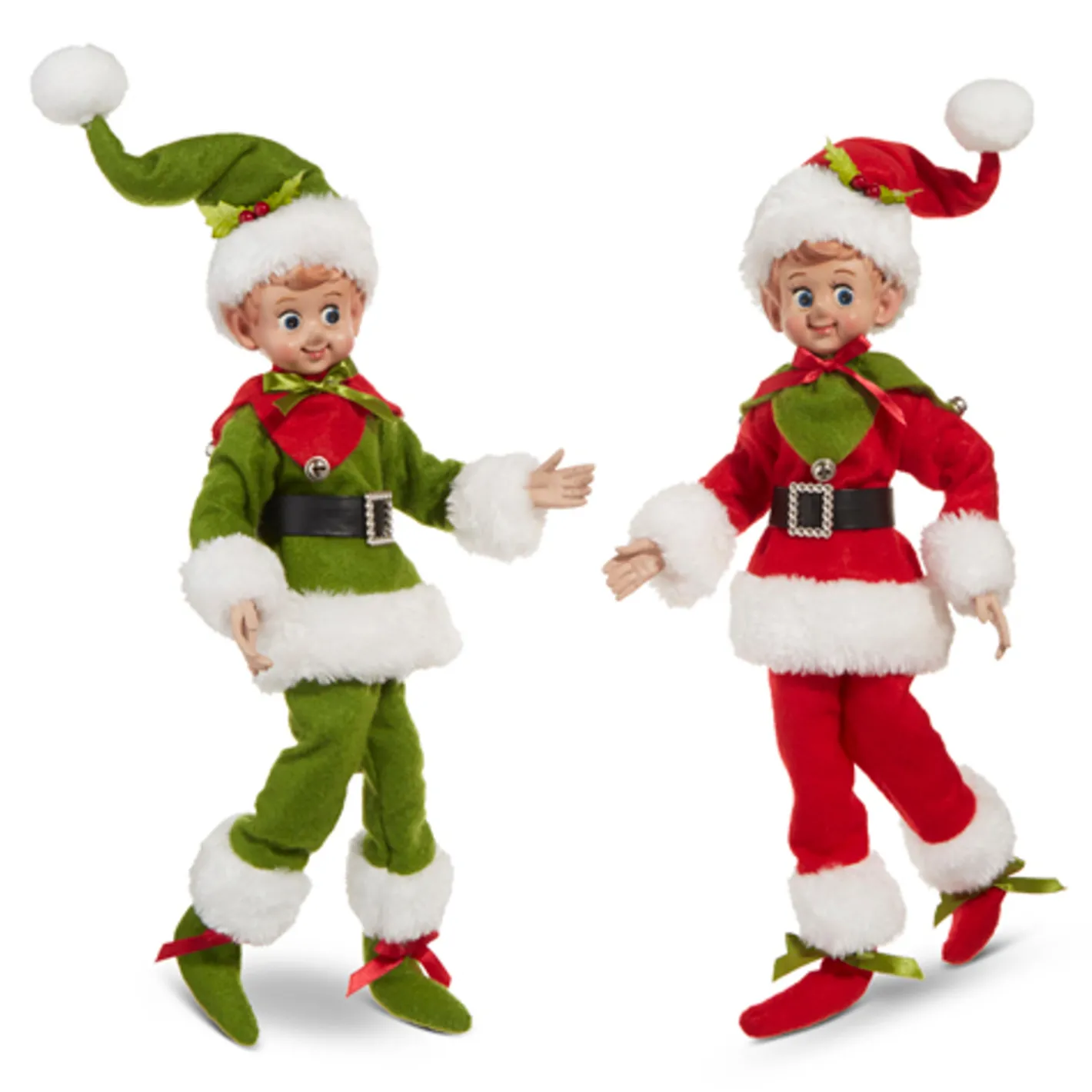 Raz Imports Raz 16" Vintage Red or Green Posable Christmas Elf 4302468 Sale