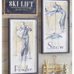 Raz Imports Raz 28" Vintage Ski Framed Wooden Christmas Wall Art 4144581 Clearance