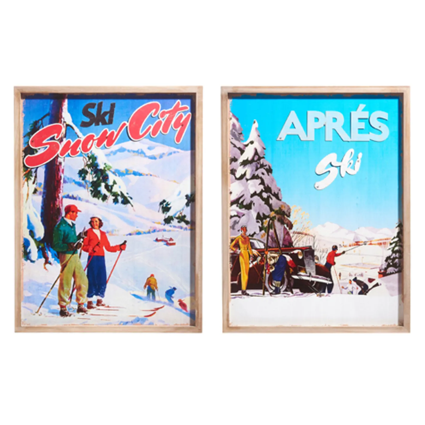 Raz Imports Raz 21.75" Vintage Ski Wall Sign Set of 2 Christmas Decoration 4312361 Best
