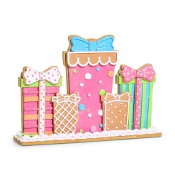 Raz Imports Raz 15" Vivid Jolly Gingerbread Gifts Tabletop Christmas Decoration 4516593 Hot