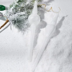 Raz Imports Raz 14.25" White Large Finial Glass Christmas Ornament 4222811 Hot